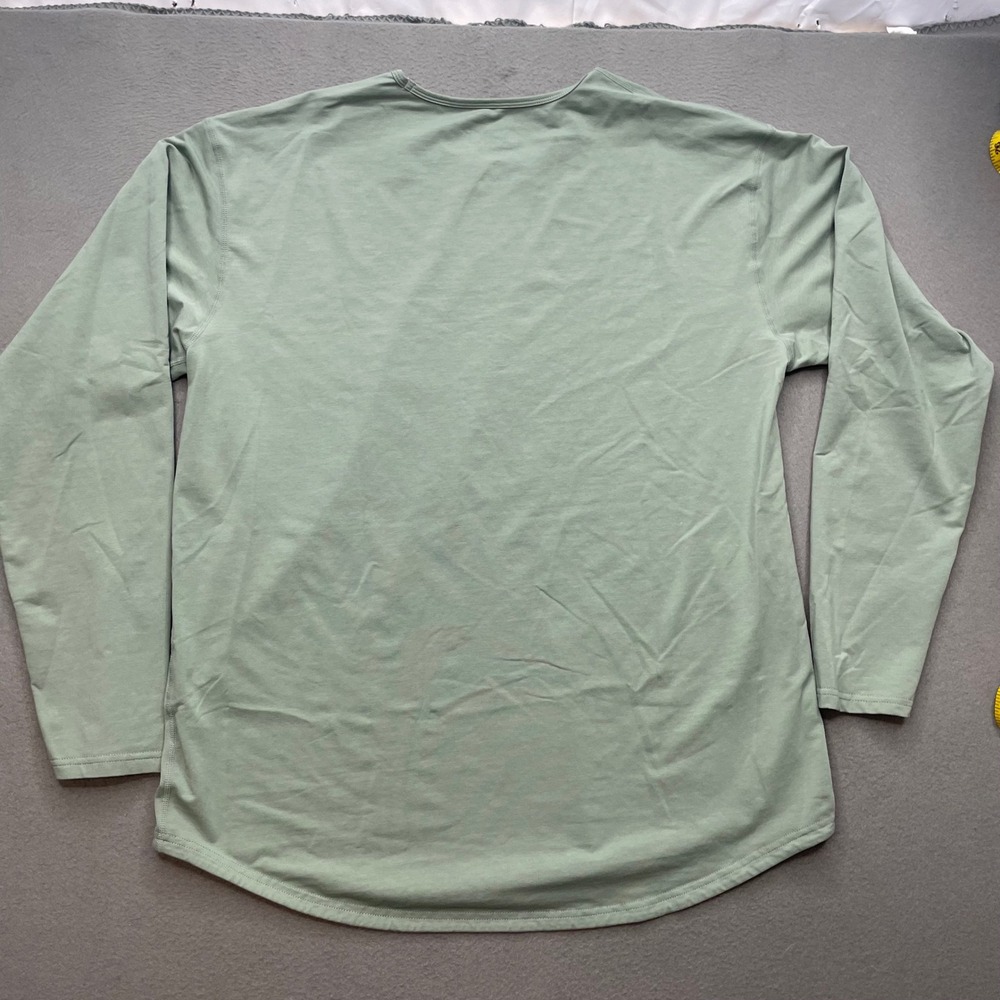 BYLT Men Long Sleeve Shirt Cotton Blend XXL Moss Green Drop Cut LUX Athletic Fit